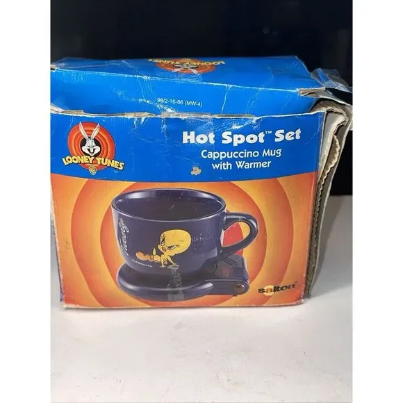 Looney Tunes Tweety‎ Bird Cup Mug Warmer Hot Spot Set Beverage Warmer Cappuccino - Picture 7 of 10